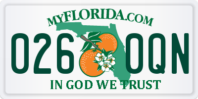 FL license plate 0260QN