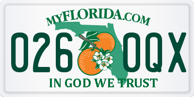 FL license plate 0260QX