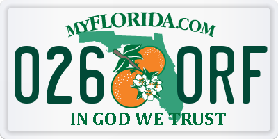 FL license plate 0260RF
