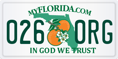 FL license plate 0260RG
