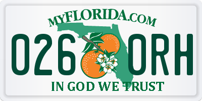 FL license plate 0260RH