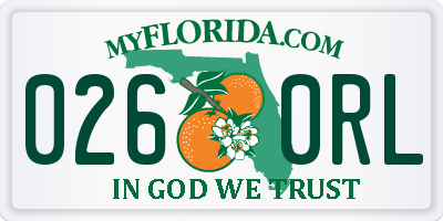 FL license plate 0260RL