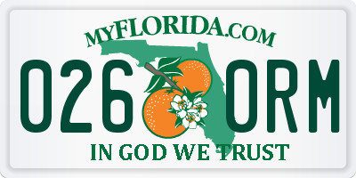 FL license plate 0260RM