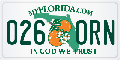 FL license plate 0260RN