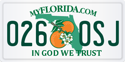 FL license plate 0260SJ
