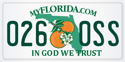 FL license plate 0260SS