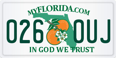 FL license plate 0260UJ