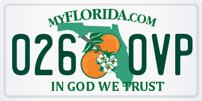 FL license plate 0260VP