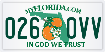 FL license plate 0260VV