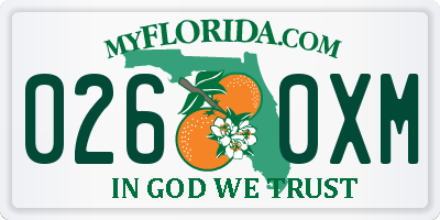 FL license plate 0260XM