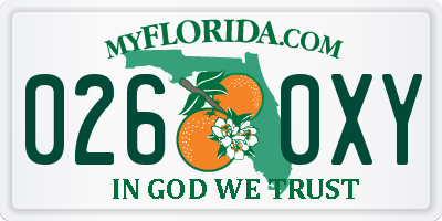 FL license plate 0260XY