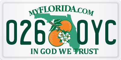 FL license plate 0260YC