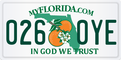 FL license plate 0260YE