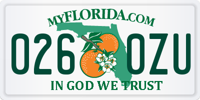 FL license plate 0260ZU