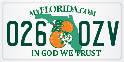 FL license plate 0260ZV
