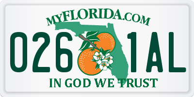 FL license plate 0261AL