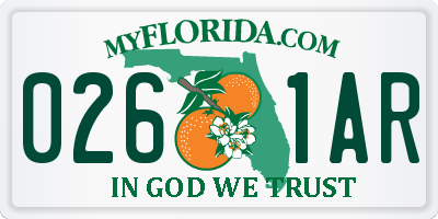 FL license plate 0261AR