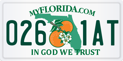 FL license plate 0261AT