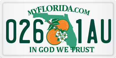 FL license plate 0261AU