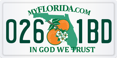 FL license plate 0261BD