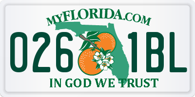 FL license plate 0261BL