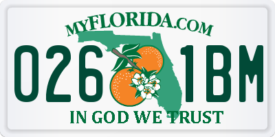 FL license plate 0261BM