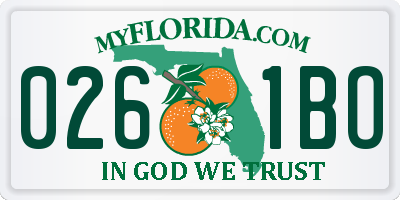 FL license plate 0261BO