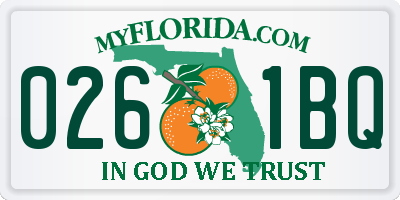 FL license plate 0261BQ