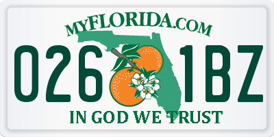 FL license plate 0261BZ