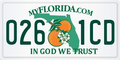 FL license plate 0261CD