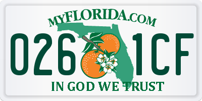 FL license plate 0261CF
