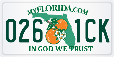 FL license plate 0261CK