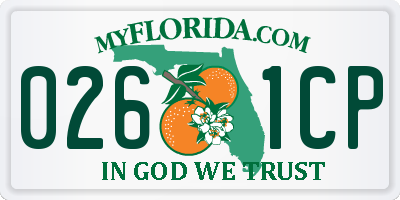 FL license plate 0261CP