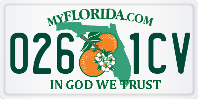 FL license plate 0261CV