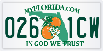 FL license plate 0261CW