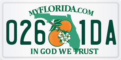 FL license plate 0261DA