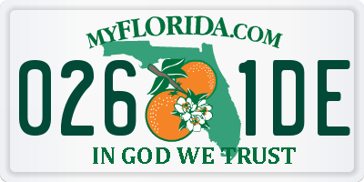 FL license plate 0261DE