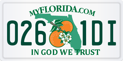 FL license plate 0261DI