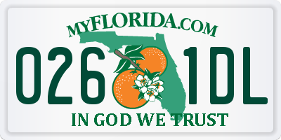 FL license plate 0261DL