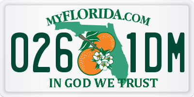 FL license plate 0261DM