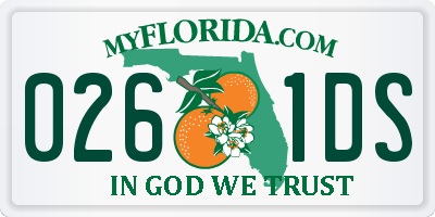 FL license plate 0261DS