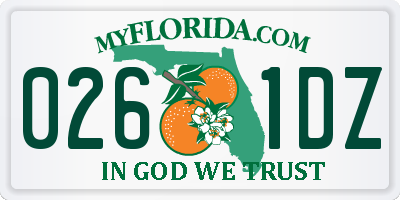 FL license plate 0261DZ