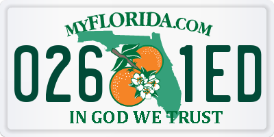 FL license plate 0261ED