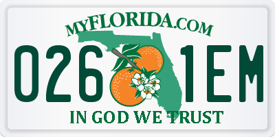 FL license plate 0261EM