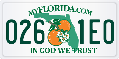 FL license plate 0261EO