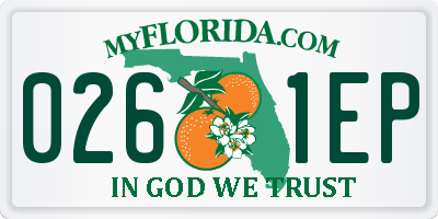 FL license plate 0261EP