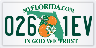 FL license plate 0261EV