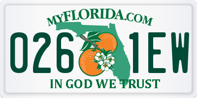 FL license plate 0261EW