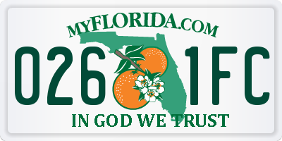 FL license plate 0261FC