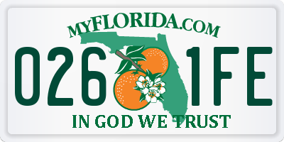 FL license plate 0261FE